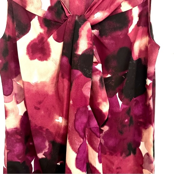 Loft Dress Burgundy and Pink Sleeveless size 4 - Picture 6 of 13